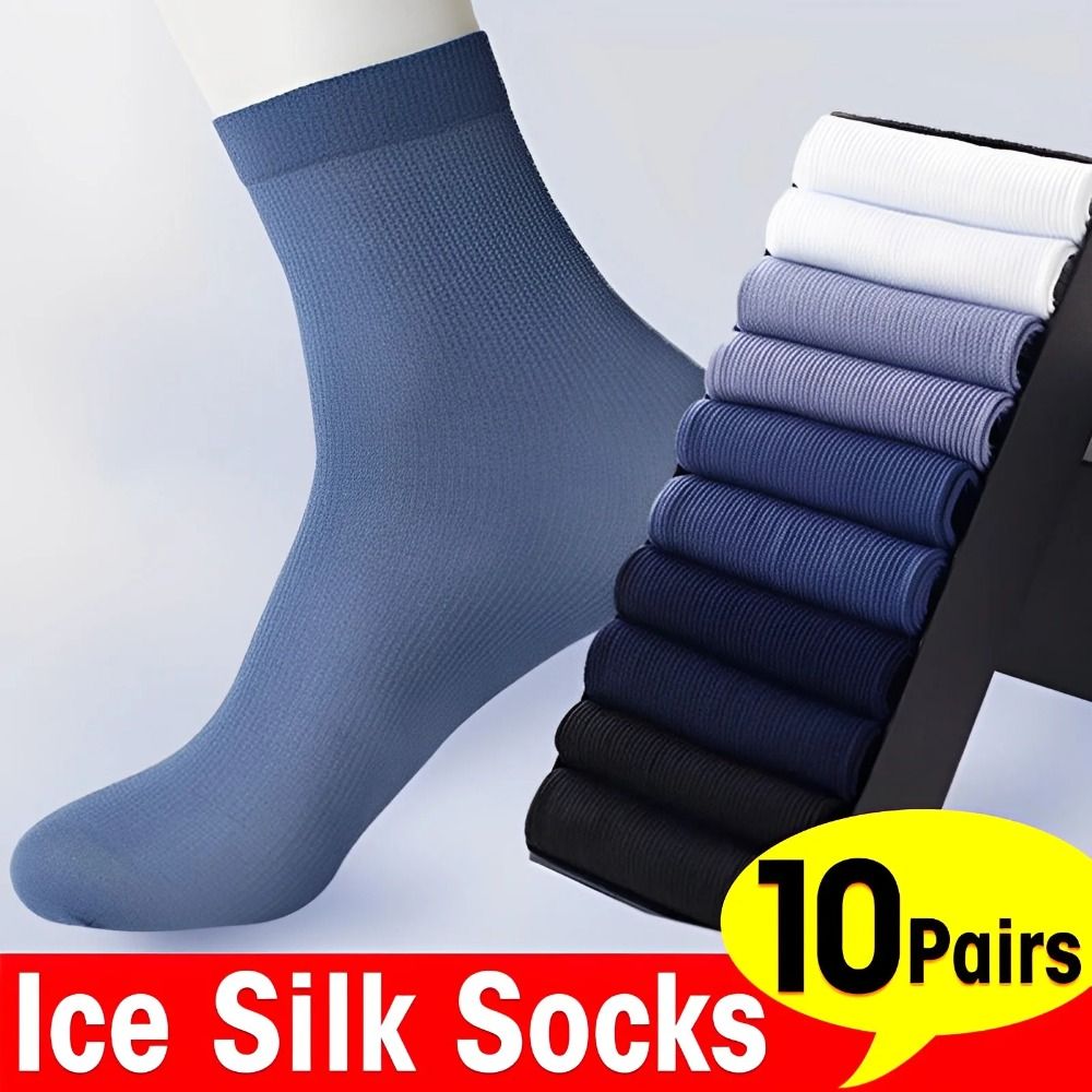 10 คู่ แฟชั่น ถุงเท้าผู้ชาย ระ - Silk Sock Bamboo บทวิจารณ์และราคา